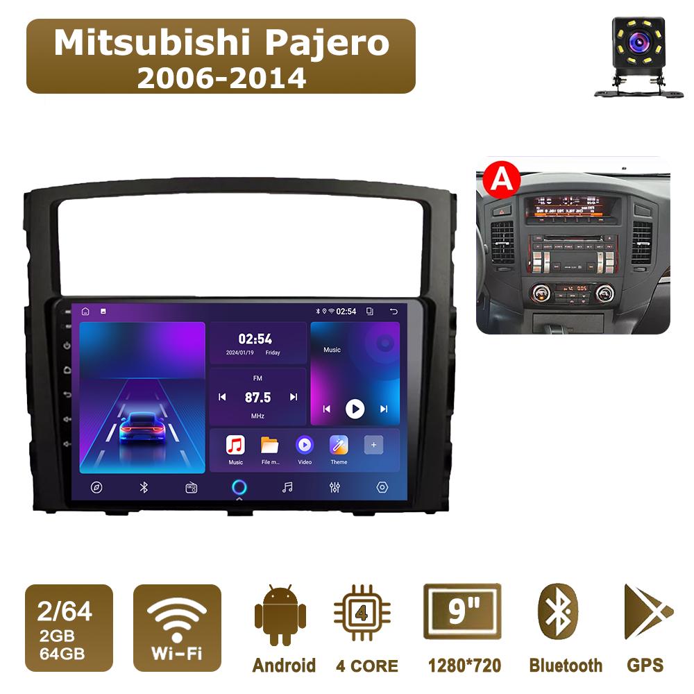 

Android Car-Play Car Radio For Mitsubishi Pajero 2006-2014 Multimedia Player Head Unit Stereo GPS Navigation BT WIFI,2+64GB A чорний
