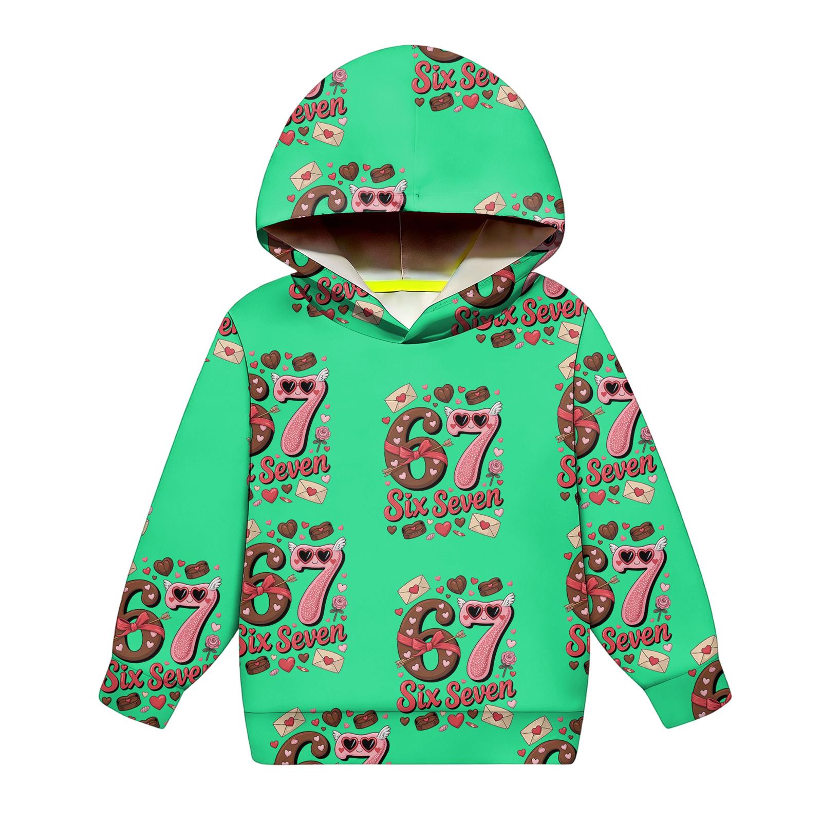 

Children s Fashionable Long Sleeved Printed Hooded Top Loose Fitting Sweatshirt Top 150