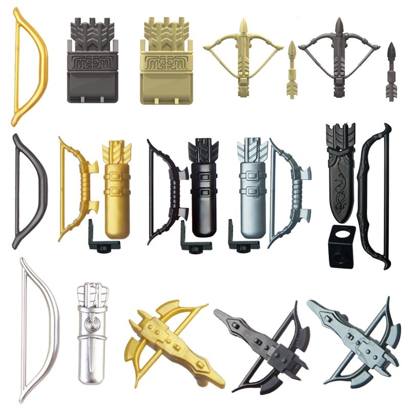 100PCS MOC Medieval Knights Weapons Rome Warriors Soldier Bow and Arrow Building Blocks DIY Brick Accessories Toys For Kid Gifts