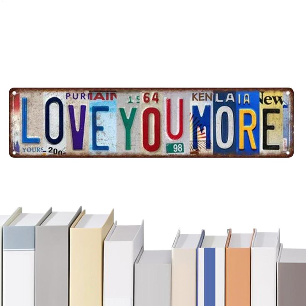 45,7x15,2cm/30,5x11,4cm Ich liebe dich mehr Kennzeichen Wanddekoration Retro Wetterfest Hausdekoration Kennzeichen Blechschild Zimmer