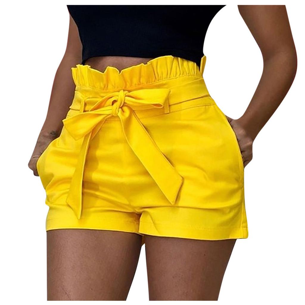 Pantaloncini Moda Donna Estate Sexy Tasca Gamba Larga Pantaloncini Casual