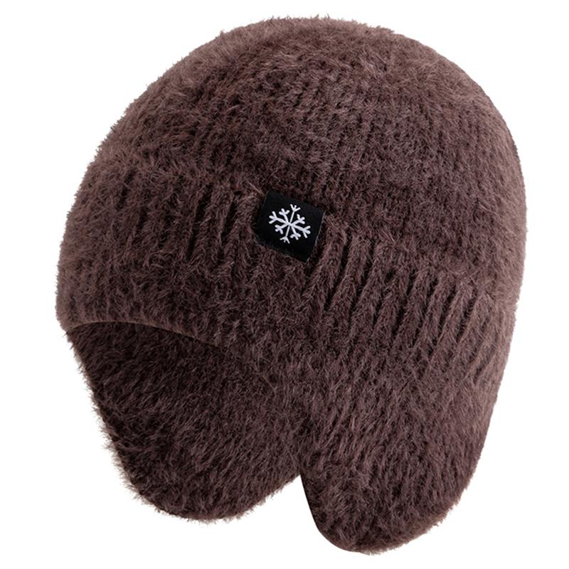 New Women Candy Colors Earflap Winter Hat Fashion Faux Fur Knitted Hat Kpop Style Soft Beanie Hats Female Streetwear Cap