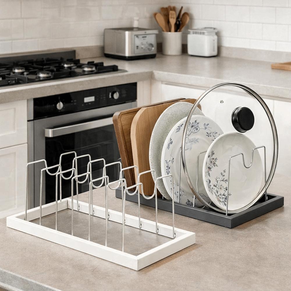 Stainless Steel Dish Drying Rack Adjustable Pot Lid Storage Rack  Tableware Storage