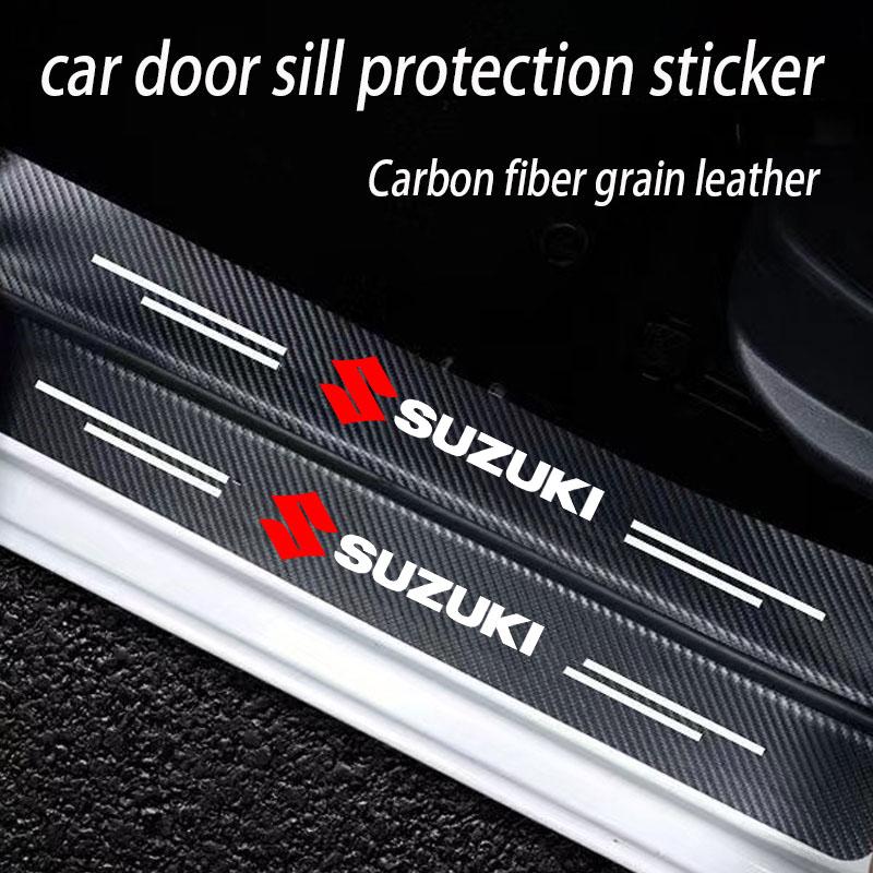 Car Door Sill Carbon Fiber Car Sticker Protector Strip Waterproof Protect Film for Suzuki S-Cross SX4 Swift XL-7 Car Accessories