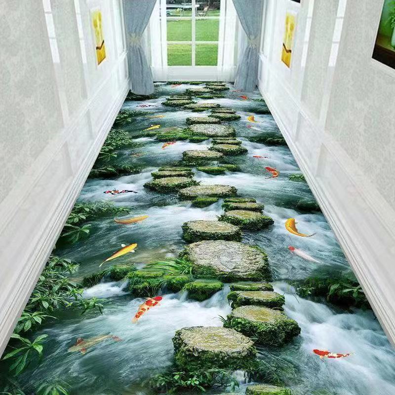 3D Fun Adventure Corridor Mat Bedroom Kitchen Rugs Kids Room Decorative Play Mat Area Rug Pastoral Carpets for Living Room