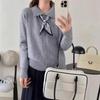 High-end European Silk Scarf Lapel Knitted Cardigan Women's Autumn New Loose and Thin Versatile Sweater Jacket Top