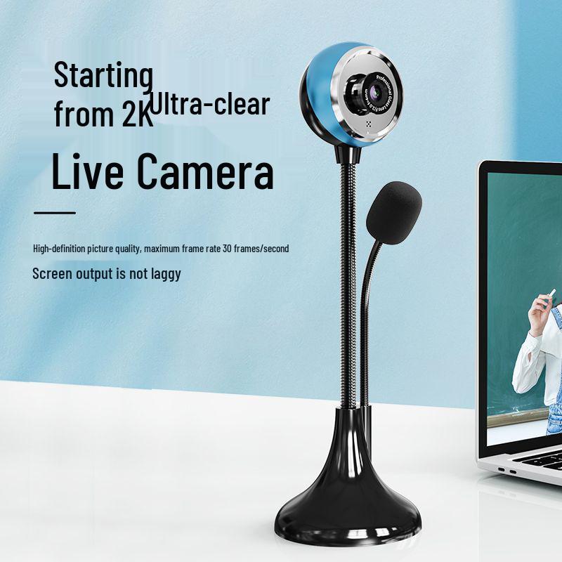 Driver-Free 2K HD USB Video Conferencing Camera with Desktop Mic