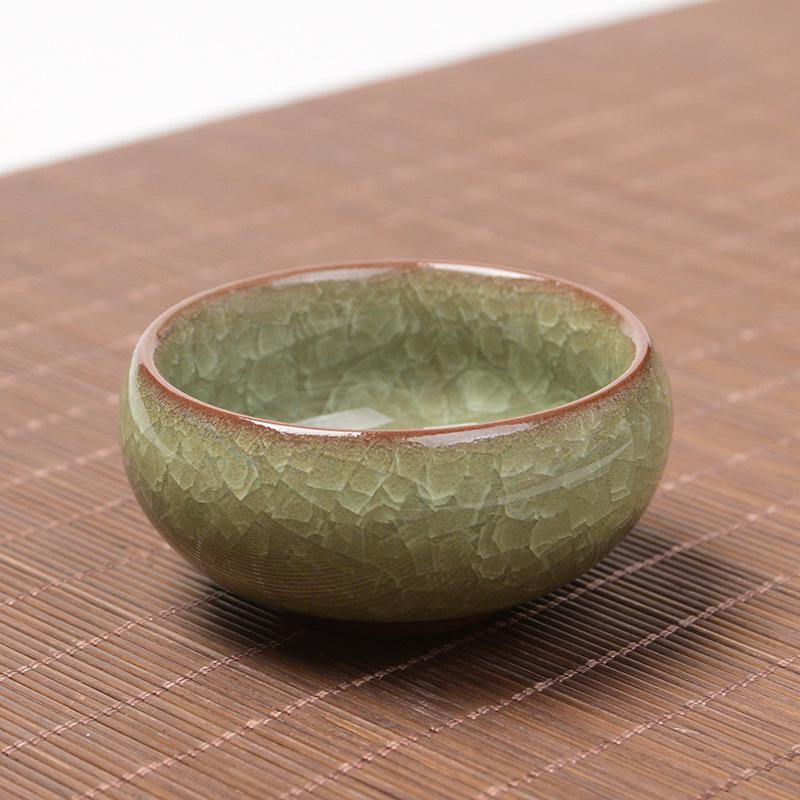 Cracked Ice Ceramic Zisha Tea Cup Set: Portable Gongfu Tea Tasting Set, Ideal for Weddings and Festivals.