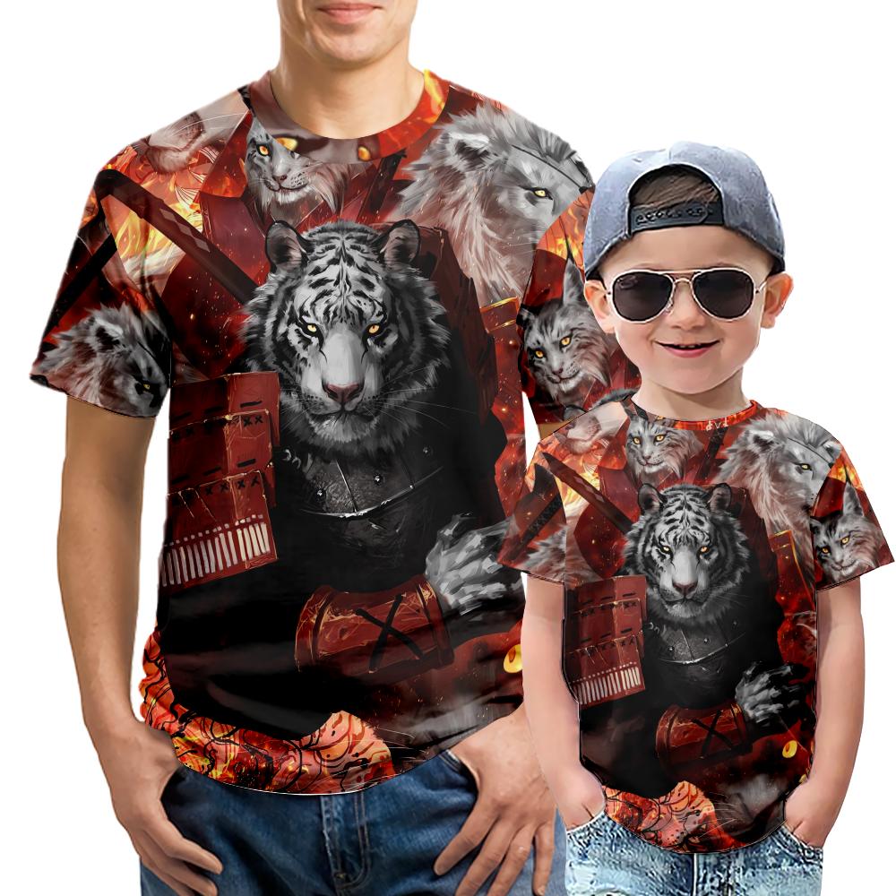 Leopard Men's Shirts Short Sleeve Shirt Unisex Youth Apparel