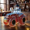 Novelty Farm Tractor Whiskey Decanter, Glass Liquor Bottle for Bar Decor & Gifting