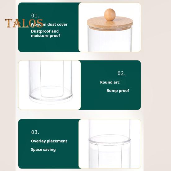 Scatola Portaoggetti Organizer per Cotton Fioc con Coperchio Design Trasparente Contenitore Multiuso per Dischetti di Cotone, Filo Interdentale