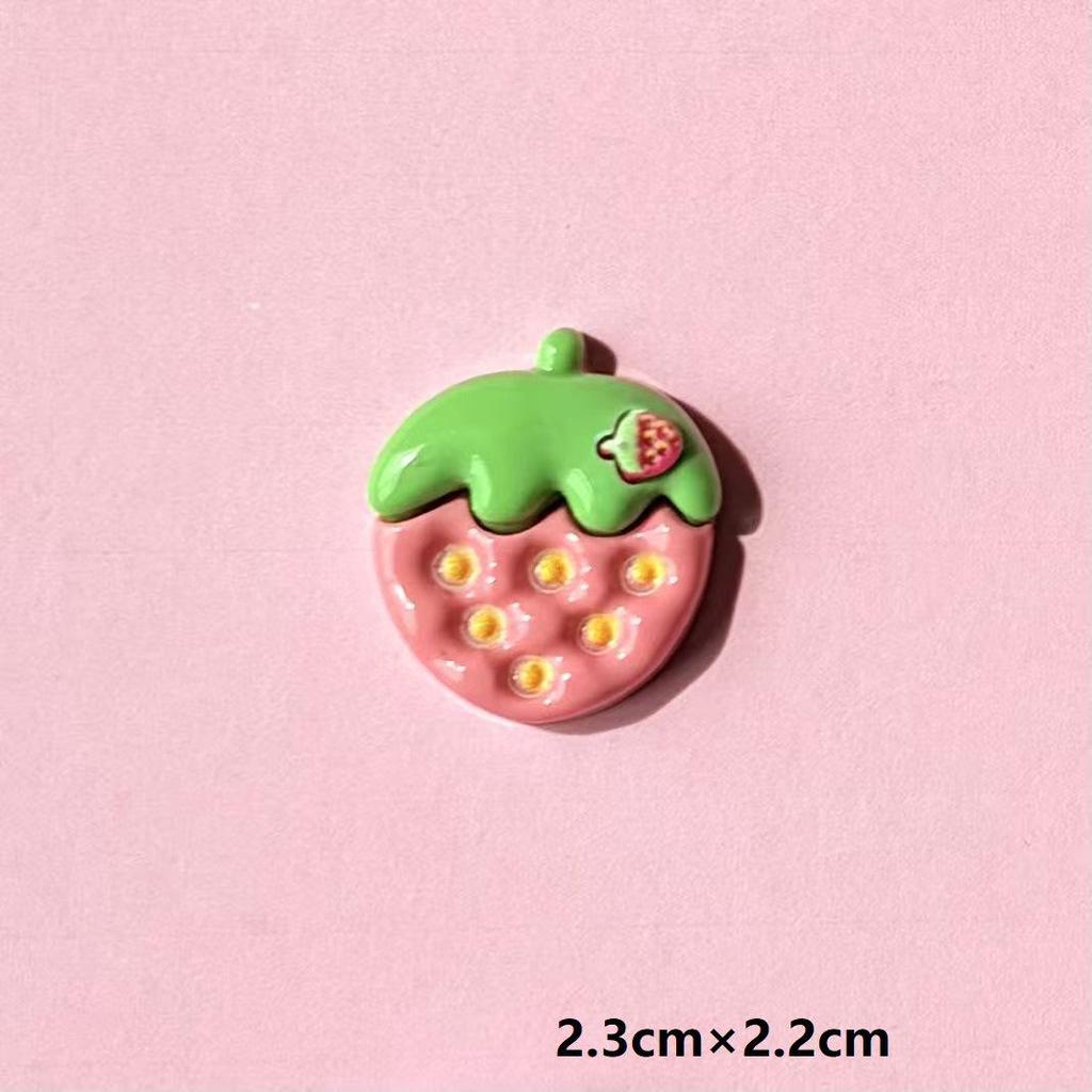 Set di Pinze per Capelli, Portachiavi e Charms per Crocs in Resina Fai da Te Fragola Rosa
