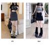 Women's High-Waist Gray Mini Skirt - Spring/Summer A-Line, Anti-Exposure Versatile Skirt for a Chic Look