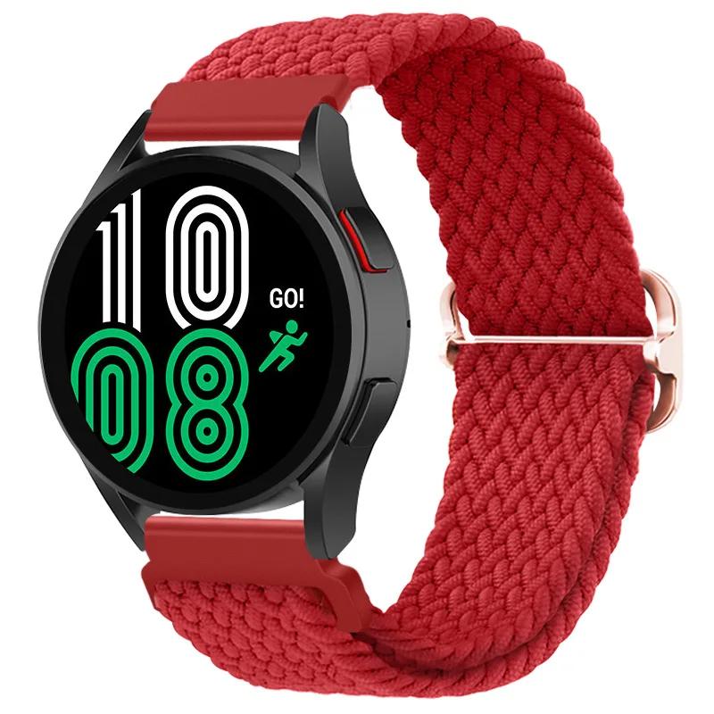 20mm Braided Solo Loop Strap for Samsung Galaxy Watch 6/5/4 44mm 40mm/Classic 47mm 43mm 46mm42mm Nylon Bracelet Watch 5 Pro 45mm