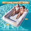 JOYFY Inflatable Tanning Pool Lounger Float 85" X 57" Extra Large Pool Floats Adult with Pillow 4 In 1 Suntan Tub Raft Floatie