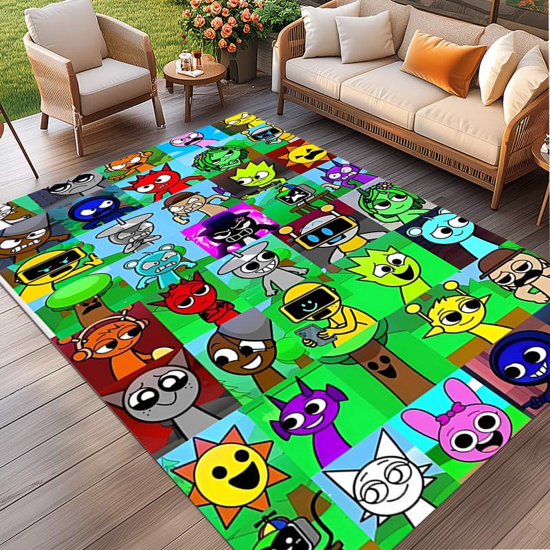 Sprunki Game Print Rug, Washable Floor Carpet, For Entryway Dorm Laundry Room Office Study, Home Decor Birthday Christmas Gift