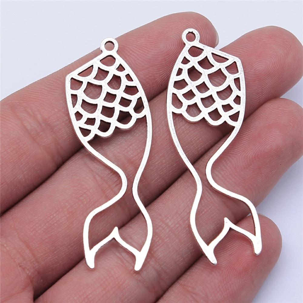 10pcs Charms Lovely Mermaid Antique Bronze Silver Color Plated Pendants Making DIY Handmade Tibetan Jewelry