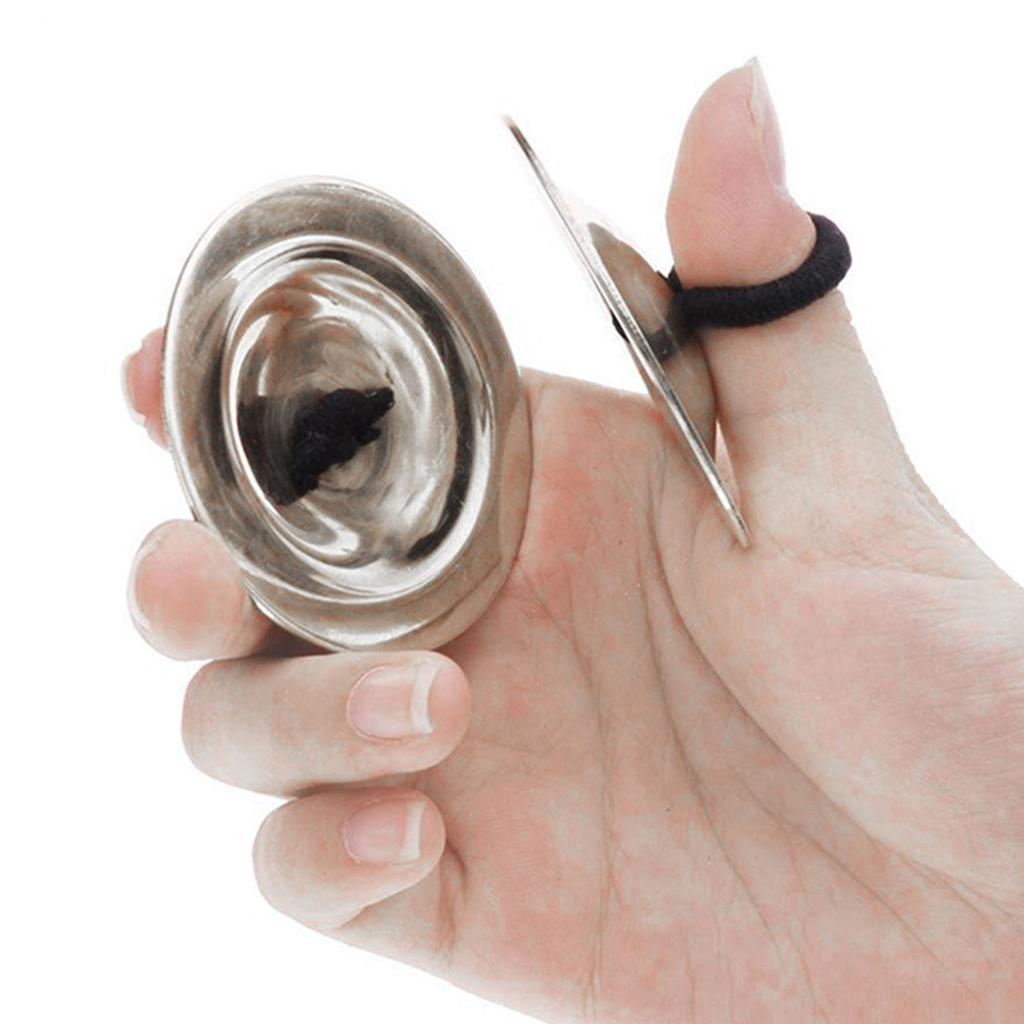 2Pcs Finger Cymbals Pure Copper Wear Resistant Easy Grip Finger for Dance Party Holiday