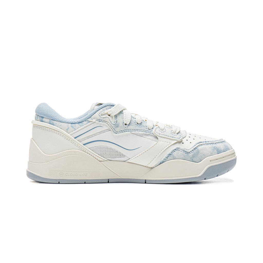 Li Ning Moon White 3 Skateboard Shoes Women's Low top White, Blue AGCV078-3