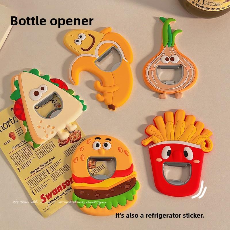 Magnetic Beer Bottle Opener Creative Refrigerator Decoration with Printed Logo Perfect Gift for All Occasions