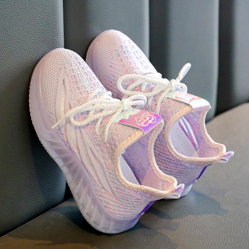 

Осенне-зимние новые сетчатые дышащие детские кроссовки для девочек из кокосовой стразовой кожи осенние кроссовки из сетки для бега 37 фиолетовый