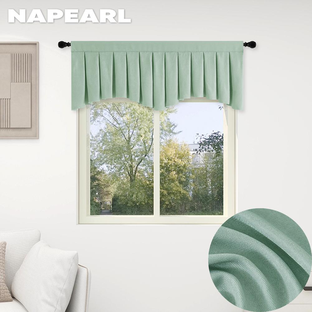 1PC NAPEARL Cap de perdea opace de culoare solidă la modă și minimalistă pentru decorarea ferestrelor mici 132x46cm
