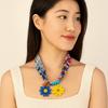 Ethnic Style Flower Scarf Chain Necklace Printing Colorful Headscarf Vintage Bag Accessories  Gift