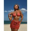 Women Sexy Strappy Special Mesh Three Piece Bikini Swimwear