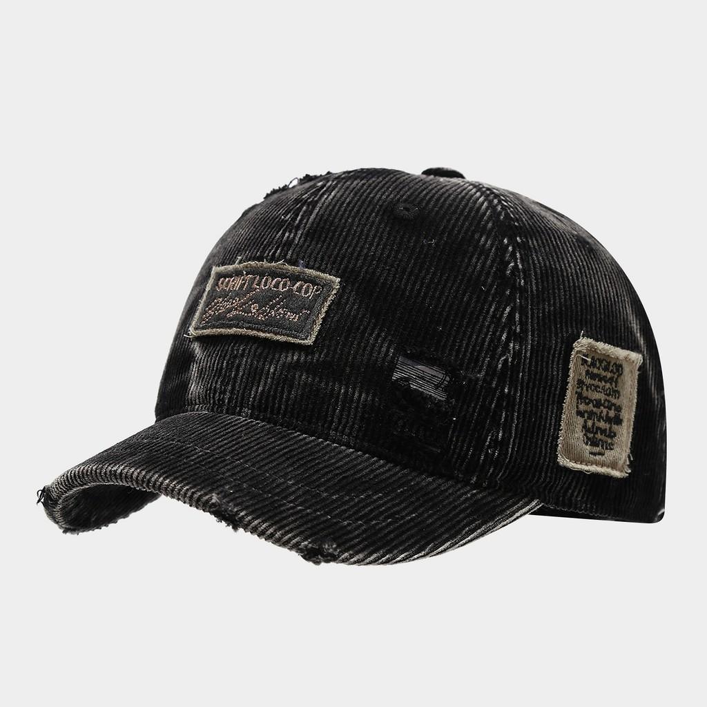 Cappellino da baseball in velluto a coste vintage con disegni di lettere ricamate per abbigliamento casual da strada