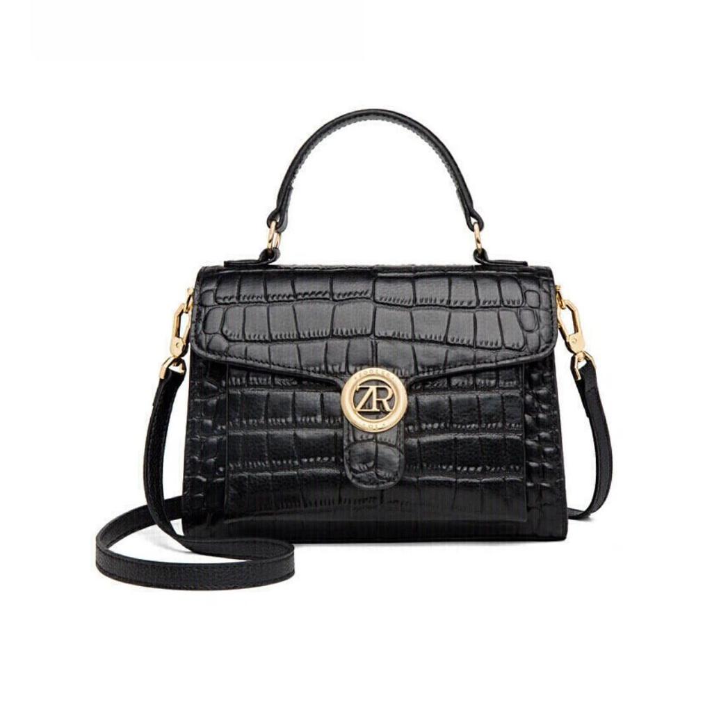 ZOOLER Women's Handbag, Fashionable Purse, Cowhide Crossbody Bag, Black