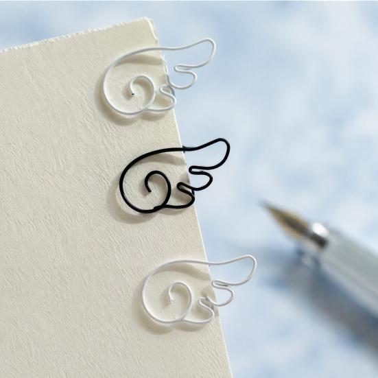 Office Document Organizers Angel Wings Decorative Paper Clips, Durable Metal Stationery Cute Planner Accessories Portable Bookmarks for And