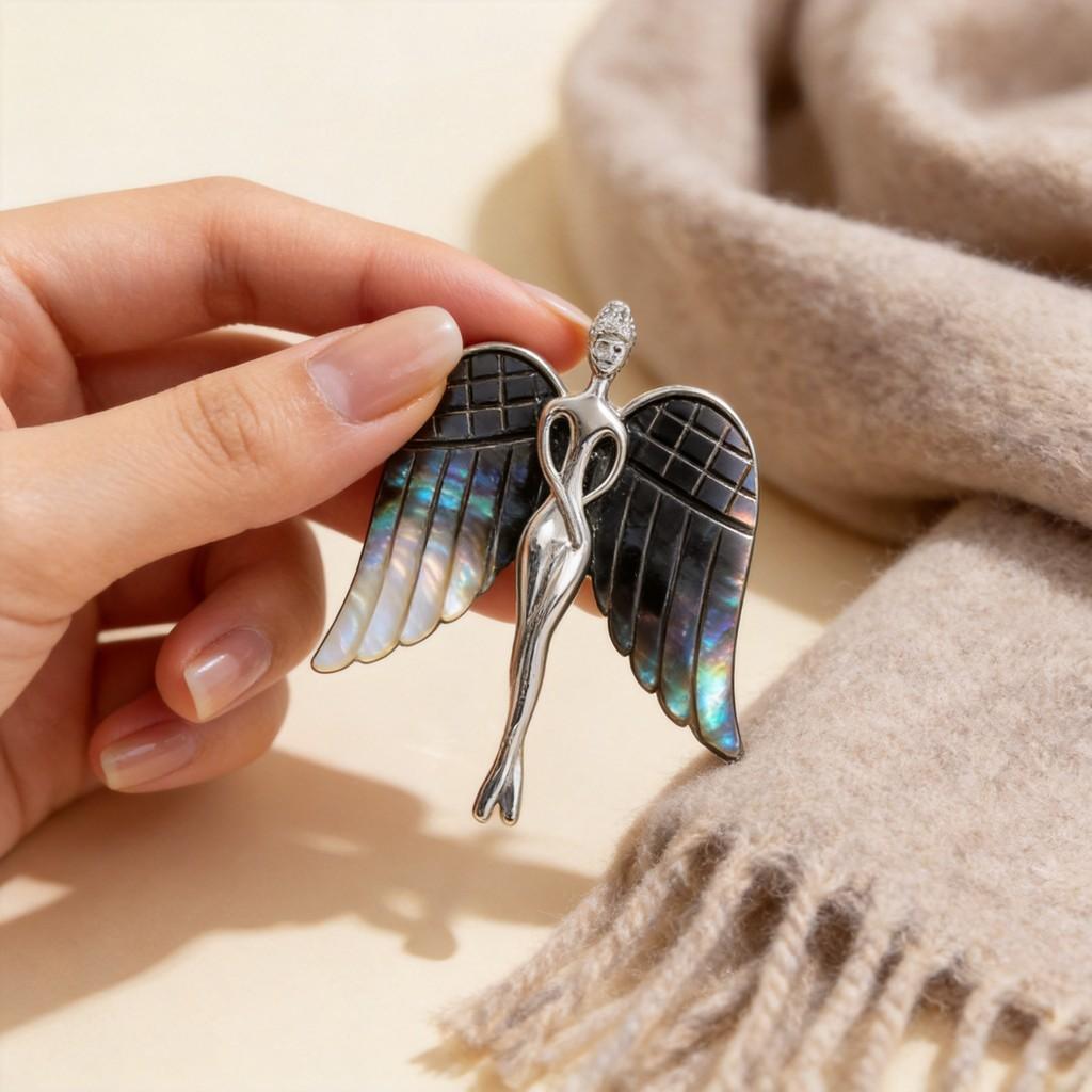 Classic Shell Butterfly Brooch With Embedding Technique For Jewelry And Gift For All