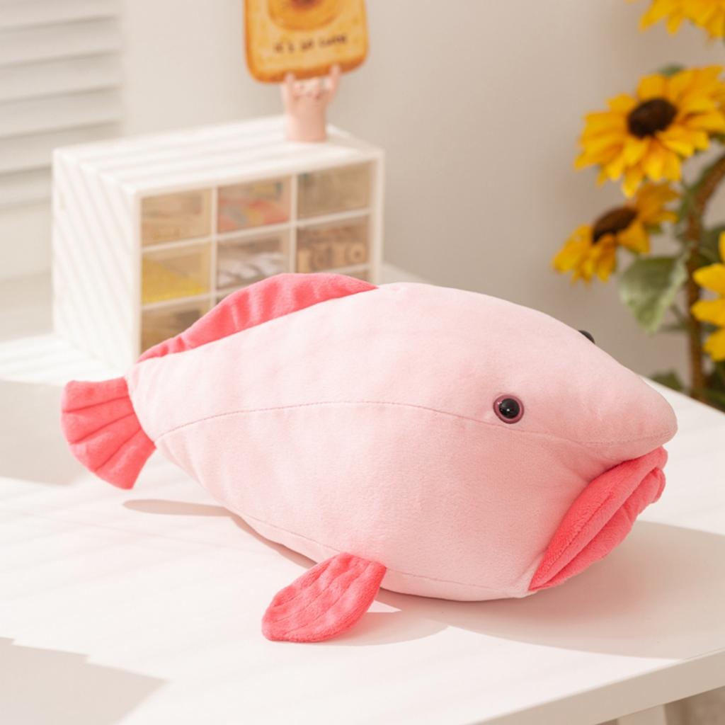 Ugly-Cute Blobfish Plush Toy Soft Stuffed Animal Pink Blobfish Plushie Funny Collectible Birthday Xmas Gift for Kids Home Decor