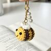 Wool Hook Knitted Little Bee Keychain Hand-Woven Key Ring Pendant Cute Small Creative Bee Hanging Bag Decoration