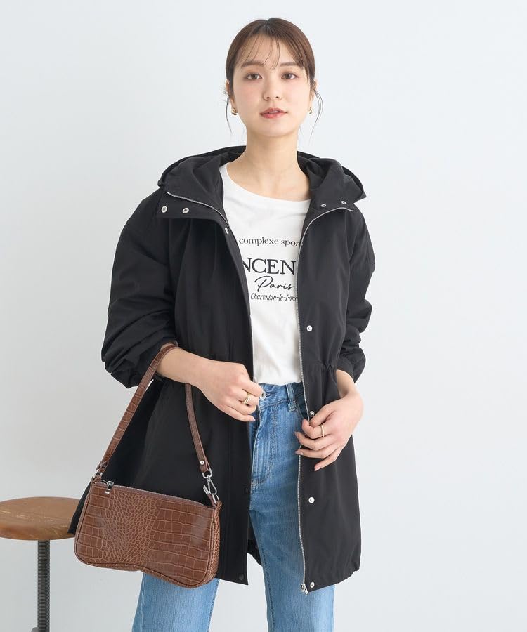 Music Drawstring Black [Earth & Ecology] Outerwear, Mid-Length Hoodie, Women's,