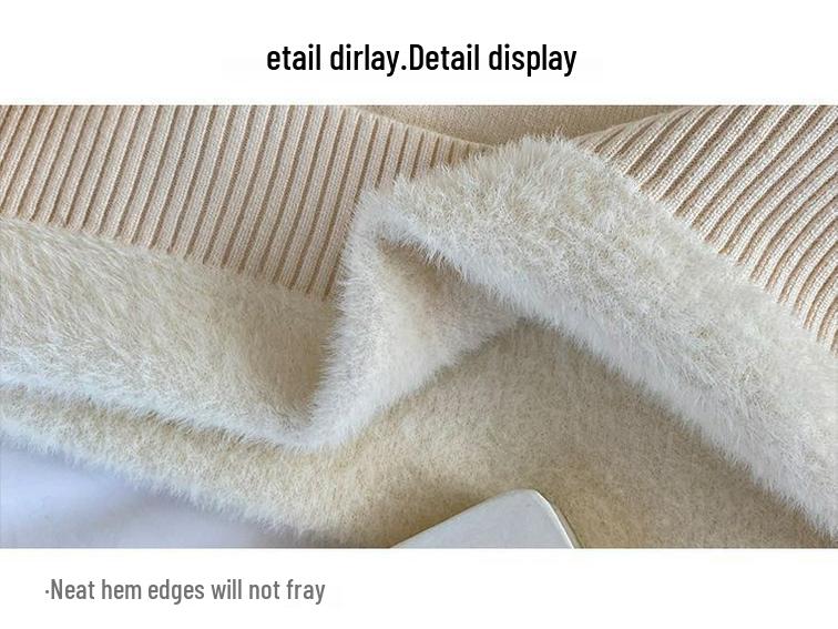 Women's Fleece-Lined Sweater: Thick, Fashionable, Warm Base Layer with Half-High Collar for Autumn/Winter.