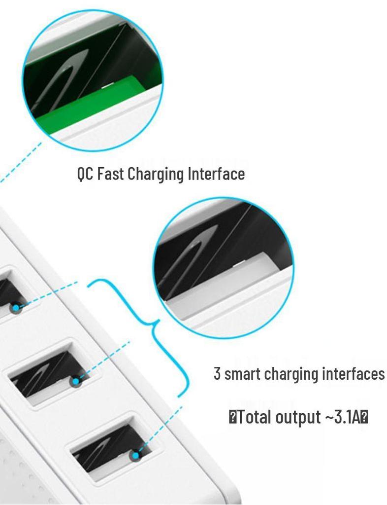 QC3.0 Fast Charging Multi-Port Travel Charger with 4 USB Ports - US/EU Standard