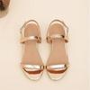 2025 Stylish Girls' One-Strap Crystal Heeled Sandals - Simple & Comfortable Patchwork Design
