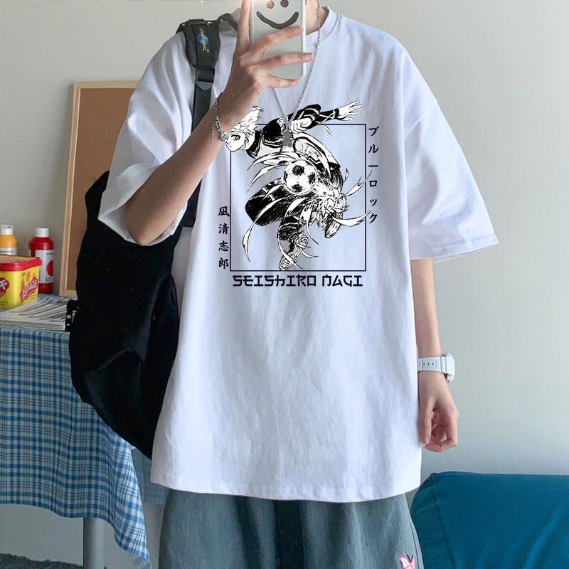 BLUE LOCK Seishiro Nagi Tshirts for Women Men Anime Manga Printed Korean Style Fashion Top Tees Short Sleeve T Shirts