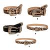 2000s Waistbelt for Women Decorative Belt for Pants Skirt Fashion Leopard Pattern Belt Popular Belt Elegant Buckle Belt