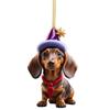 Whimsical Cartoon Dog Car Hangers Decors Car Pendant Bright Christmas Tree Ornament Add Touch of Cuteness To Holiday