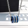 Titanium Steel Cylindrical Couple Pendant Necklace, Personalized Trendy Collarbone Chains, Men's Necklace Accessories
