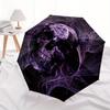 Purple Skull Fractal Art Print  Unique Wall Decor for Your Home or Office Umbrella, Portable 3 Fold Compact Umbrella for Men & Women,S288