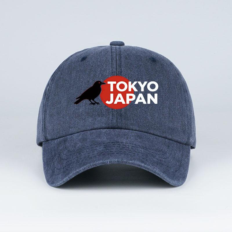 

MLFO TOKYO JAPAN Printed Washed Baseball Cap Lightweight Breathable Adjustable Trendy Fashionable Unisex Holiday Gift