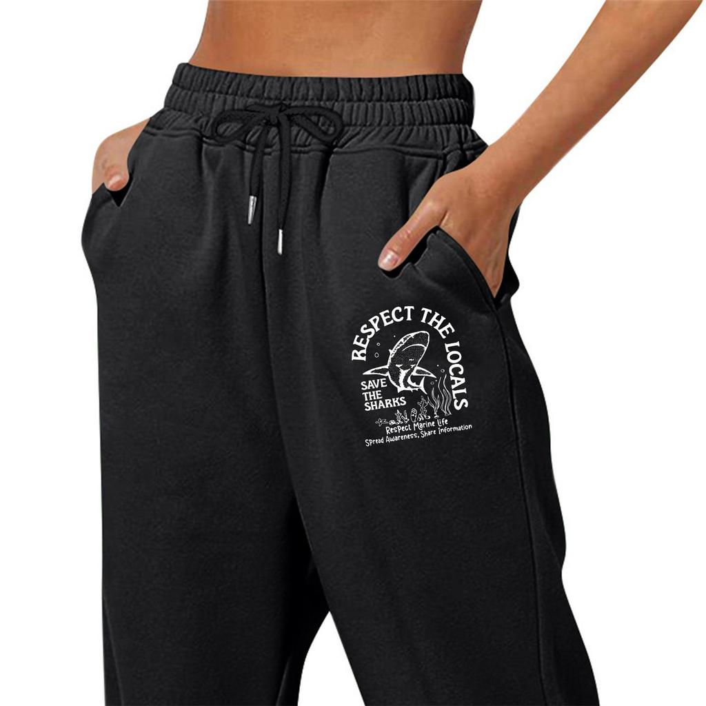 Women's Winter Sweatpants Solid Color Casual Pants Women's Fleece Sweatpants Wide Leg Straight Pants