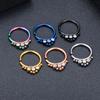 1pc 18g 8mm CZ Steel Clicker Segment Nose Rings Hoop Open Hinged Ear Helix Septum Piercing Unisex Body Jewelry Piercing Nostril