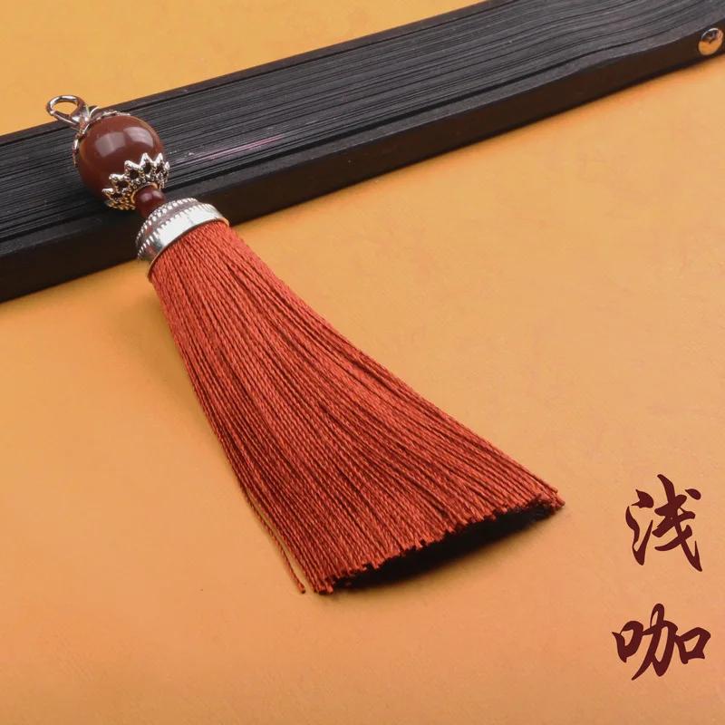 8cm Small Silk Tassel Earrings Pendant Charms Crafts Silver End Caps Tassels Brush for DIY Jewelry Making Accessories 5pc