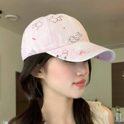 2025 Summer New Japanese Cute Cartoon Puppy Spring and Summer Hat Female Versatile Face Small Sunshade Cap