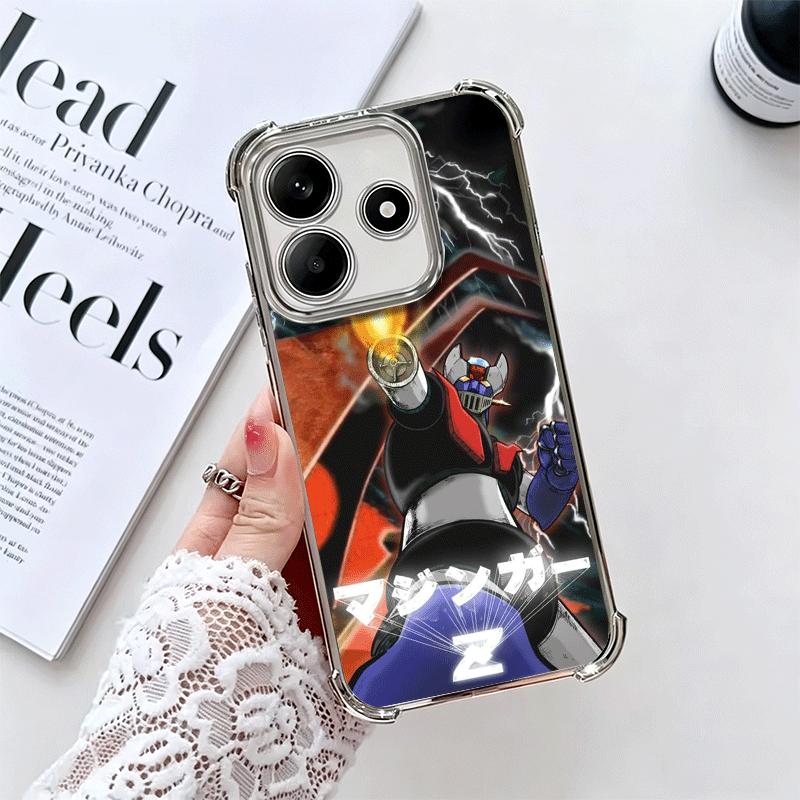 

M-Mazinger Z Anime Plating Phone Case For Xiaomi Redmi Note 14 15 Pro Plus 13 12 11 11S 11T 10 9S 9 5G Anti-Fall Airabag Cover Redmi Note 12 4G