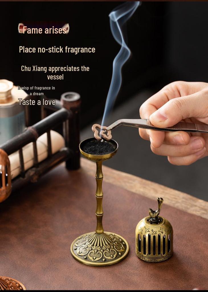 Chinese Alloy Tall-Legged Magpie Incense Burner Ornament - Sandalwood Indoor Handicraft Gift